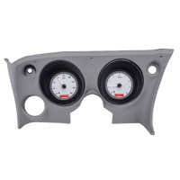 Dakota Digital Gauge Kit 1968- 77 For Chevrolet Corvette Digital Silver Background Alloy Style Face Red Display VHX-68C-VET-S-R