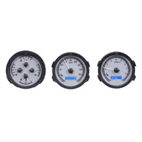 Dakota Digital Gauge Kit 1968- 69 Oldsmobile Cutlass F-85 and 442 Analog Silver Background Alloy Style Face Blue Display VHX-68O-CUT-S-B