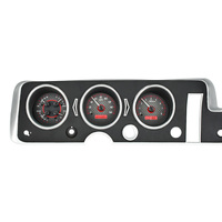 Dakota Digital Gauge Kit 1968 For Pontiac GTO/ Lemans/ Tempest Analog Carbon Fiber Background Alloy Style Face Red Display VHX-68P-GTO-C-R