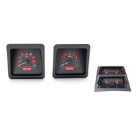 Dakota Digital Gauge Kit 1976 For Camaro with Console gauges Analog Carbon Fiber Background Alloy Style Face Red Display VHX-69C-CAC-C-R