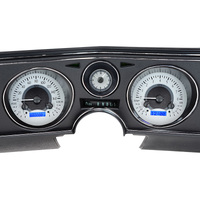 Dakota Digital Gauge Kit 1972 For Chevrolet For Chevelle/ Malibu/ El Camino Analog Silver Background Alloy Style Face Blue Display VHX-69C-CVA-S-B