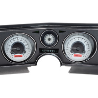 Dakota Digital Gauge Kit 1973 For Chevrolet For Chevelle/ Malibu/ El Camino Analog Silver Background Alloy Style Face Red Display VHX-69C-CVA-S-R