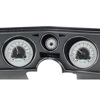 Dakota Digital Gauge Kit 1974 For Chevrolet For Chevelle/ Malibu/ El Camino Analog Silver Background Alloy Style Face White Display VHX-69C-CVA-S-W