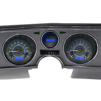 Dakota Digital Gauge Kit 1969 For Chevrolet For Chevelle/ Malibu/ El Camino Analog Carbon Fiber Background Alloy Style Face Blue Display VHX-69C-CVL-C