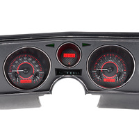 Dakota Digital Gauge Kit 1976 For Chevrolet For Chevelle/ Malibu/ El Camino Analog Carbon Fiber Background Alloy Style Face Red Display VHX-69C-CVL-C-