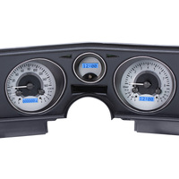 Dakota Digital Gauge Kit 1972 For Chevrolet For Chevelle/ Malibu/ El Camino Analog Silver Background Alloy Style Face Blue Display VHX-69C-CVL-S-B