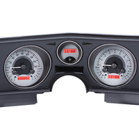 Dakota Digital Gauge Kit 1973 For Chevrolet For Chevelle/ Malibu/ El Camino Analog Silver Background Alloy Style Face Red Display VHX-69C-CVL-S-R