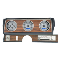 Dakota Digital Gauge Kit 1970- 72 Oldsmobile Cutlass Analog Silver Background Alloy Style Face Blue Display VHX-70O-CUT-S-B