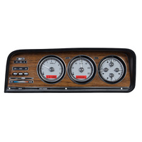 Dakota Digital Gauge Kit 1973- 85 For Jeep Wagoneer & J Trucks Analog Silver Background Alloy Style Face Red Display VHX-73J-WAG-S-R