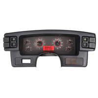 Dakota Digital Gauge Kit 1987- 89 For Ford For Mustang Analog Carbon Fiber Background Alloy Style Face Red Display VHX-87F-MUS-C-R