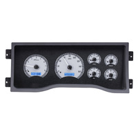 Dakota Digital Gauge Kit 1995- 98 Full-size 1995- 00 SUV & HD Pickup For Chevrolet/ GMC Analog Silver Background Alloy Style Face Blue Display VHX-95C