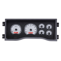 Dakota Digital Gauge Kit 1995- 98 Full-size 1995- 00 SUV & HD Pickup For Chevrolet/ GMC Analog Silver Background Alloy Style Face Red Display VHX-95C-