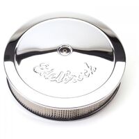Edelbrock Air Filter Assembly Pro-Flo 14 in. Diameter Round Steel Chrome 3.0 in. Filter Height Each EB1221
