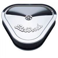 Edelbrock Air Filter Assembly Pro-Flo Triangular Steel Chrome 2.50 in. Filter Height Each EB1222