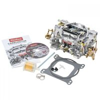 Edelbrock Carburetor Performer 500 cfm 4-Barrel Square Bore Manual Choke Single Inlet Silver Each EB1404