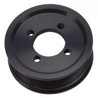 Edelbrock Supercharger Pulley E-Force Competition Aluminium Black Serpentine 6-Groove 3.250 in. Diameter Each EB15821