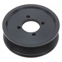 Edelbrock Supercharger Pulley E-Force 6-Groove Aluminium Black Anodized 3.75 in. O.D. 4-Hole Mounting Each EB15825