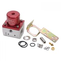 Edelbrock Fuel Pressure Regulator Return Inline 35-90 psi Aluminium Red Anodized Mounting Bracket Kit EB174021