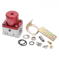 Edelbrock Fuel Pressure Regulator Return Inline 5-10 psi Aluminium Red Anodized Each EB174051