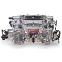 Edelbrock Carburetor Thunder AVS 500 cfm Square Bore Manual Choke 4-Barrel Single Inlet Silver EB18049