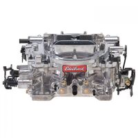 Edelbrock Carburetor Remanufactured Thunder AVS 650 cfm Square Bore Manual Choke 4-Barrel Single Inlet Silver EB18059