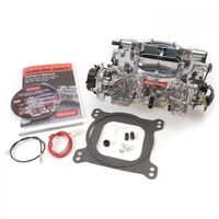 Edelbrock Carburetor Remanufactured Thunder AVS 650 cfm Square Bore Electric Choke 4-Barrel Single Inlet Silver EB18069