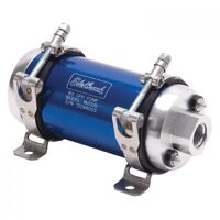 Edelbrock Fuel Pump Quiet-Flo Electric 45 psi 80 gph -10 AN Female Threads Inlet/Outlet Blue Anodized Each EB182032