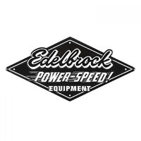 Edelbrock Sign Diamond Power-Speed! Logo Tin Black and White 20.00 in Wide 10.00 in. Tall 4 Mounting Holes Each EB189147