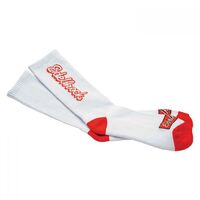 Edelbrock Socks Script Logo White/Red Cotton Men's 7-11 Pair EB189222