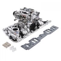 Edelbrock Carburetor and Manifold Combo Performer RPM Air-Gap Vortec Manifold 800 cfm AVS2 Carb EnduraShine For Chevrolet Vortec 5.0L 5.7L EB20294