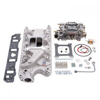 Edelbrock Carburetor and Manifold Combo Performer Manifold 500 cfm AVS2 Carb For Ford Small Block Kit EB2031