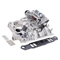 Edelbrock Carburetor and Manifold Combo Performer RPM Manifold 800 cfm AVS2 Carb Endurashine For Pontiac V8 Kit EB20564