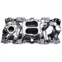 Edelbrock Intake Manifold Performer Dual Plane Aluminium Polished Square/Spread Bore Flange For Chevrolet Small Block Each EB21011