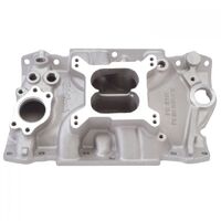 Edelbrock Intake Manifold Performer Dual Plane Aluminium Natural 4-Barrel Square Bore Flange For Chevrolet V6 Each EB2111