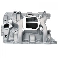 Edelbrock Intake Manifold Performer Dual Plane Aluminium Natural Square/Spread Bore Flange For Pontiac 326-455 Each EB2156