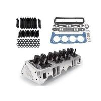 Edelbrock Cylinder Heads E-Street Aluminium Assembled 64cc Chamber 185cc Intake Runner Head Bolts and Head Gasket Set Included For Chevrolet S EB2240