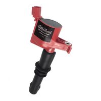 Edelbrock Ignition Coil Coil-on-Plug Modular 68:1 Turns Ratio 28 000 Volts Black and Red 4.6L 5.4L 6.8L Black 4.000 in. Boot 3-Valve For F EB22782