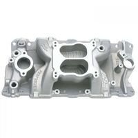 Edelbrock Intake Manifold Performer Air Gap Dual Plane Aluminium Natural Square/Spread Bore For Chevrolet Small Block Each EB2601