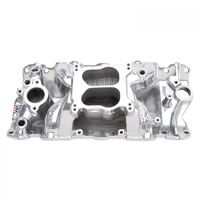 Edelbrock Intake Manifold Performer Air-Gap Dual Plane Aluminium Polished Square/Spread Bore For Chevrolet Small Block Each EB26011