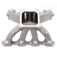 Edelbrock Intake Manifold Super Victor Single Plane 4500 4- Barrel Dominator Flange Aluminium Natural For Chevrolet Small Block LS7 Each EB2890