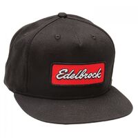 Edelbrock Hat Ball Cap Black Cotton Snap Closure Adult One Size Fits All Each EB289424