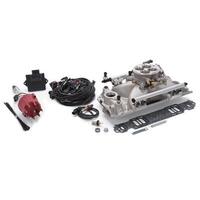 Edelbrock Fuel Injection System Pro-Flo 4 Self-Learning Sequential Multi-Port Satin 550 HP Max without Tablet AMC 1967-69 290 390 Kit EB356600