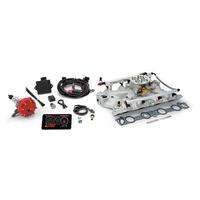 Edelbrock Fuel Injection System Pro-Flo 4 Self-Learning Sequential Multi-Port Satin 675 HP Max Without Tablet 385 Series Big Block For Ford K EB356800