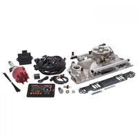 Edelbrock Fuel Injection System Pro-Flo 4 Self-Learning Sequential Multi-Port Satin 675 HP Max With Tablet Pre 1986 Small Block For Chevrolet  EB35690