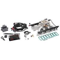 Edelbrock Fuel Injection System Pro-Flo 4 Self-Learning Sequential Multi-Port Satin 450 HP Max With Tablet Gen III & IV LS Cathedral Port Kit EB35700