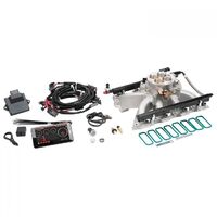 Edelbrock Fuel Injection System Pro-Flo 4 Self-Learning Sequential Multi-Port Satin 550 HP Max With Tablet Gen III & IV LS Cathedral Port Kit EB35710