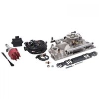 Edelbrock Fuel Injection System Pro-Flo 4 Self-Learning Sequential Multi-Port Satin 550 HP Max Without Tablet Pre 1986 Small Block For Chevrole EB3577