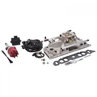 Edelbrock Fuel Injection System Pro-Flo 4 Self-Learning Sequential Multi-Port Satin 550 HP Max No Tablet 1965 and Later BB For Chevrolet Large EB35830