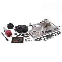 Edelbrock Fuel Injection System Pro-Flo 4 Self-Learning Sequential Multi-Port Satin 550 HP Max With Tablet 1965 and Later BB For Chevrolet Rect EB3585