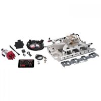 Edelbrock Fuel Injection System Pro-Flo 4 Self-Learning Sequential Multi-Port Satin 550 HP Max With Tablet BB For Ford FE Kit EB35960